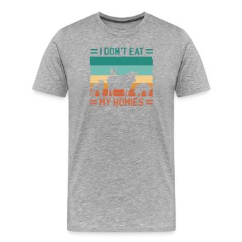 Vegan Homies - T-shirt bio Premium Homme - gris chiné - Devant - Damien (186cm)