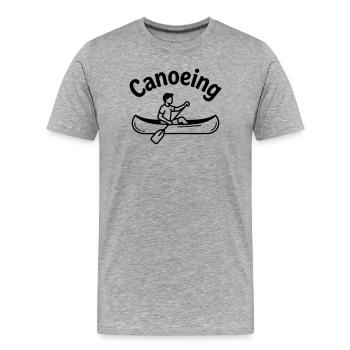 Navigation en canoë - T-shirt bio Premium Homme - gris chiné - Devant - Damien (186cm)