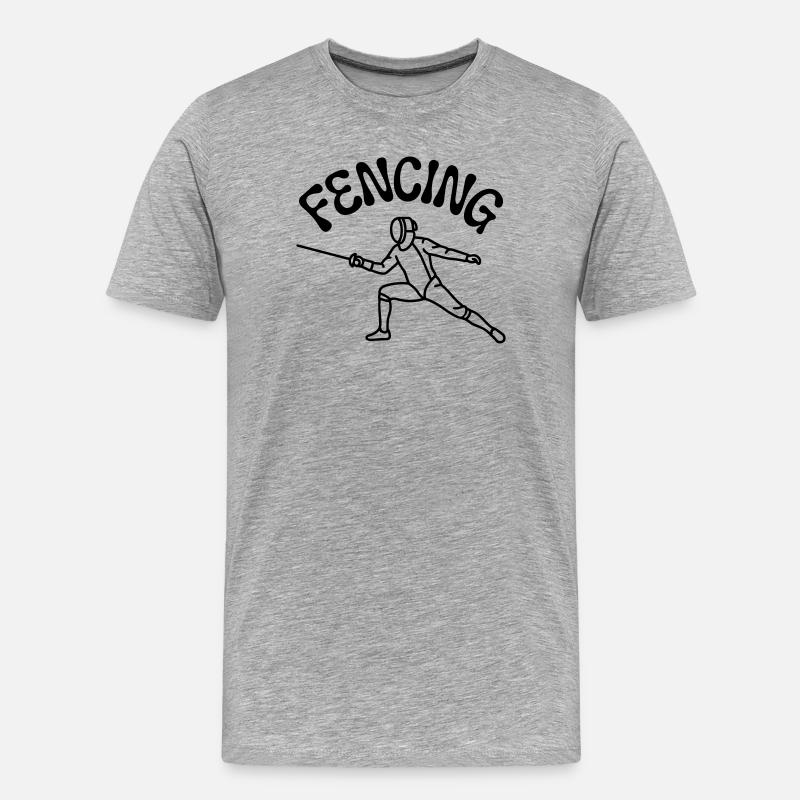 Fechten - Männer Premium Bio T-Shirt - Grau meliert