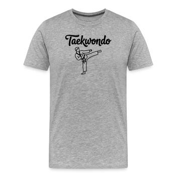 taekwondo - Men's Premium Organic T-Shirt - heather grey - Front - Damien (186cm)