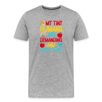 Pre K Teacher Human Are Demanding Kindergarten - Männer Premium Bio T-Shirt - Grau meliert - Vorne - Damien (186cm)