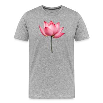 Lotusblume Seerose - Männer Premium Bio T-Shirt - Grau meliert - Vorne - Damien (186cm)