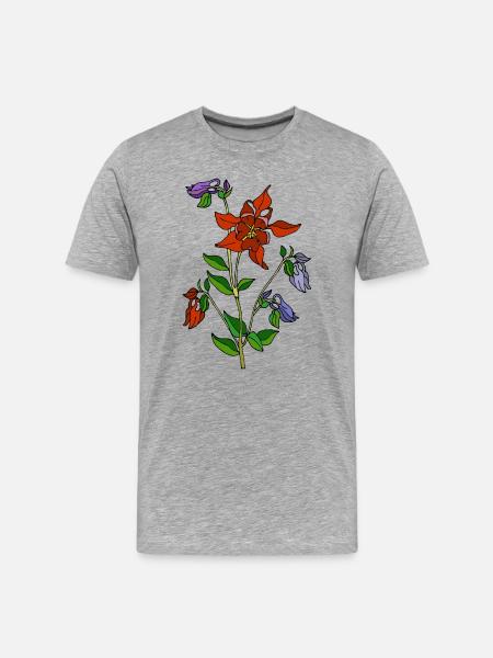 Fleur - T-shirt bio Premium Homme - gris chiné