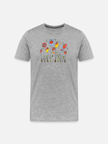 Fleur - T-shirt bio Premium Homme - gris chiné