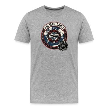Air Mail England - Männer Premium Bio T-Shirt - Grau meliert - Vorne - Damien (186cm)