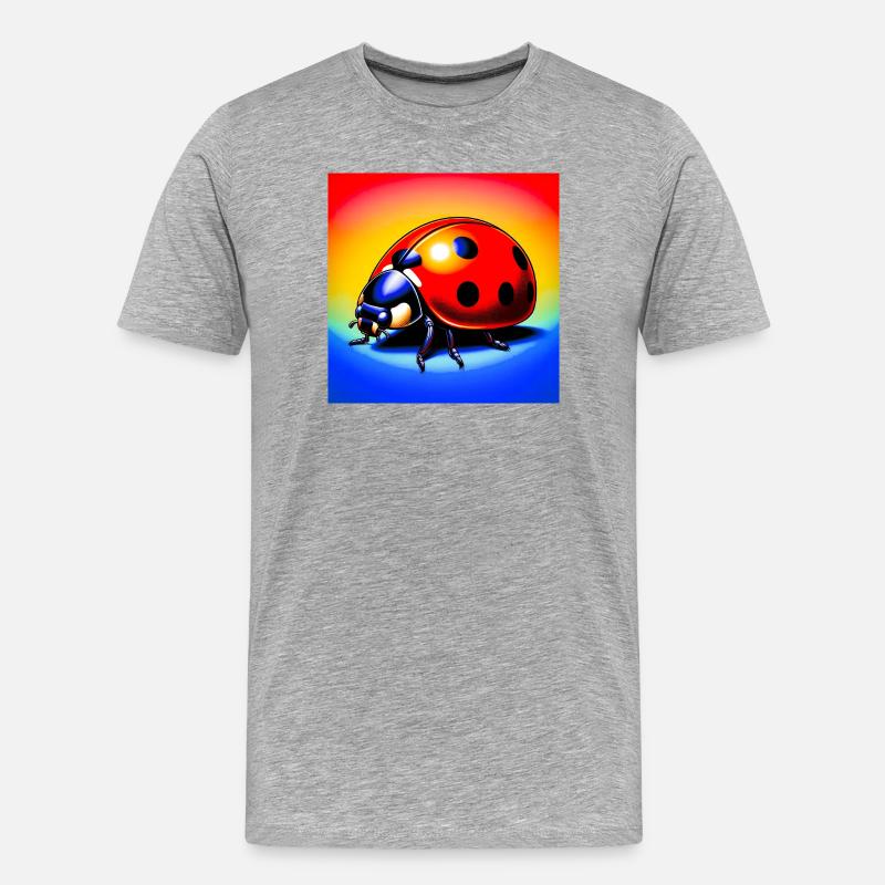 Marienkäfer - Männer Premium Bio T-Shirt - Grau meliert
