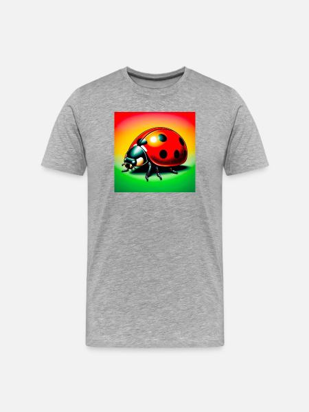 Marienkäfer - Männer Premium Bio T-Shirt - Grau meliert