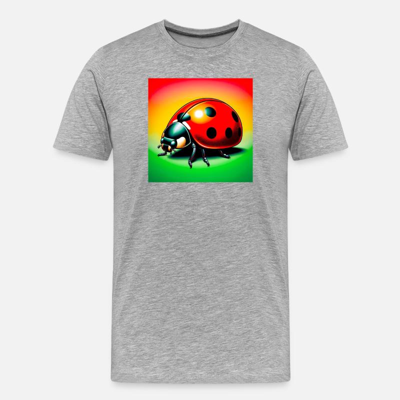 Marienkäfer - Männer Premium Bio T-Shirt - Grau meliert