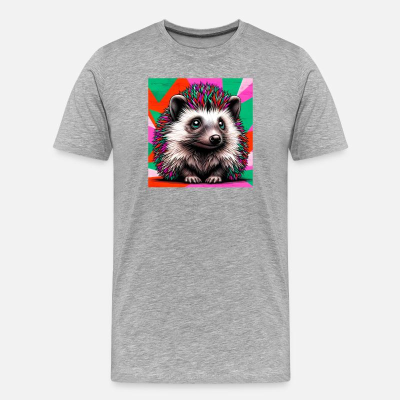 Igel - Männer Premium Bio T-Shirt - Grau meliert
