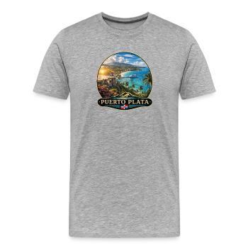 Puerto Plata Dominikanische Republik Mount Isabel  - Männer Premium Bio T-Shirt - Grau meliert - Vorne - Damien (186cm)