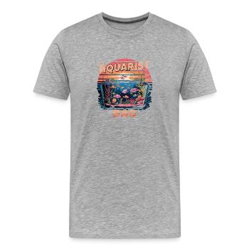 Motif drôle de père aquariophile Papa aquarium pour - T-shirt bio Premium Homme - gris chiné - Devant - Damien (186cm)