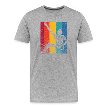 Boulderer Boulder Bouldern - Männer Premium Bio T-Shirt - Grau meliert - Vorne - Damien (186cm)