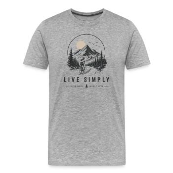 Radlerin Fahrrad Rennrad Radtour Berg - Männer Premium Bio T-Shirt - Grau meliert - Vorne - Damien (186cm)