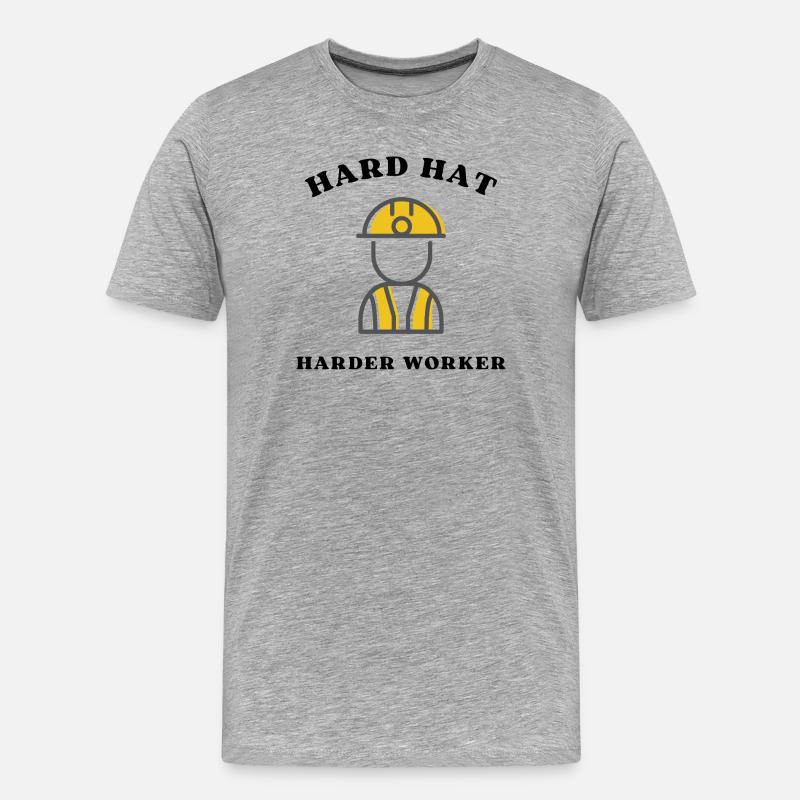 Baustellenheld Silhouette - Männer Premium Bio T-Shirt - Grau meliert