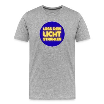 Lass Dein Licht Strahlen Neon - Männer Premium Bio T-Shirt - Grau meliert - Vorne - Damien (186cm)