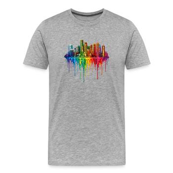 Boston Massachusetts Tropfende Farbe - Männer Premium Bio T-Shirt - Grau meliert - Vorne - Damien (186cm)