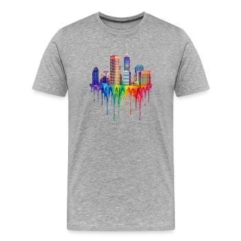 Peinture dégoulinante d’Indianapolis, Indiana - T-shirt bio Premium Homme - gris chiné - Devant - Damien (186cm)