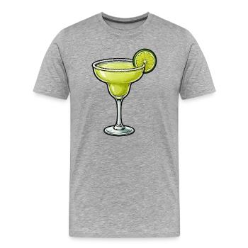 Conception du verre Margarita au citron vert - T-shirt bio Premium Homme - gris chiné - Devant - Damien (186cm)