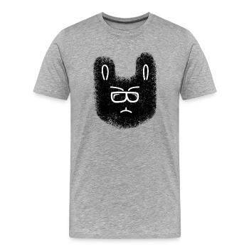 Lapin nerd avec des lunettes - T-shirt bio Premium Homme - gris chiné - Devant - Damien (186cm)
