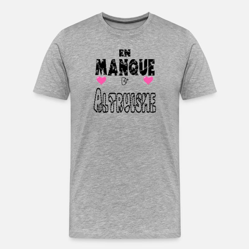 Fehlender Altruismus - Männer Premium Bio T-Shirt - Grau meliert