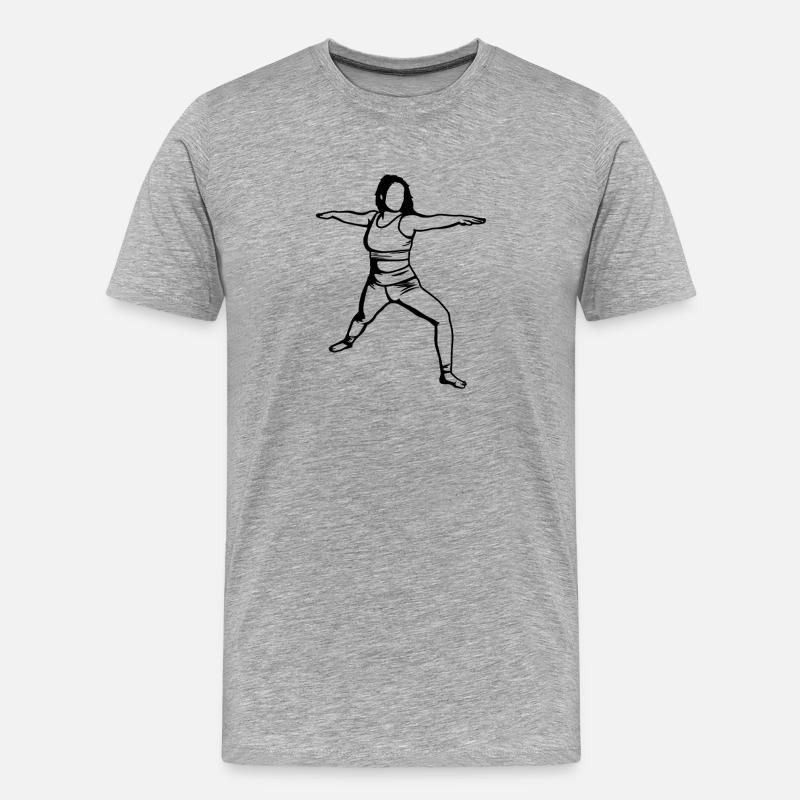 Yogini - Männer Premium Bio T-Shirt - Grau meliert