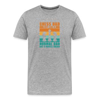 Vatertag Geschenk Schach spielende Väter - Männer Premium Bio T-Shirt - Grau meliert - Vorne - Damien (186cm)