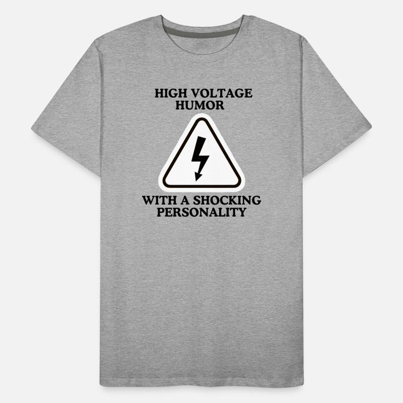 Lightning Warning Triangular Sign Men's Premium Organic T-Shirt