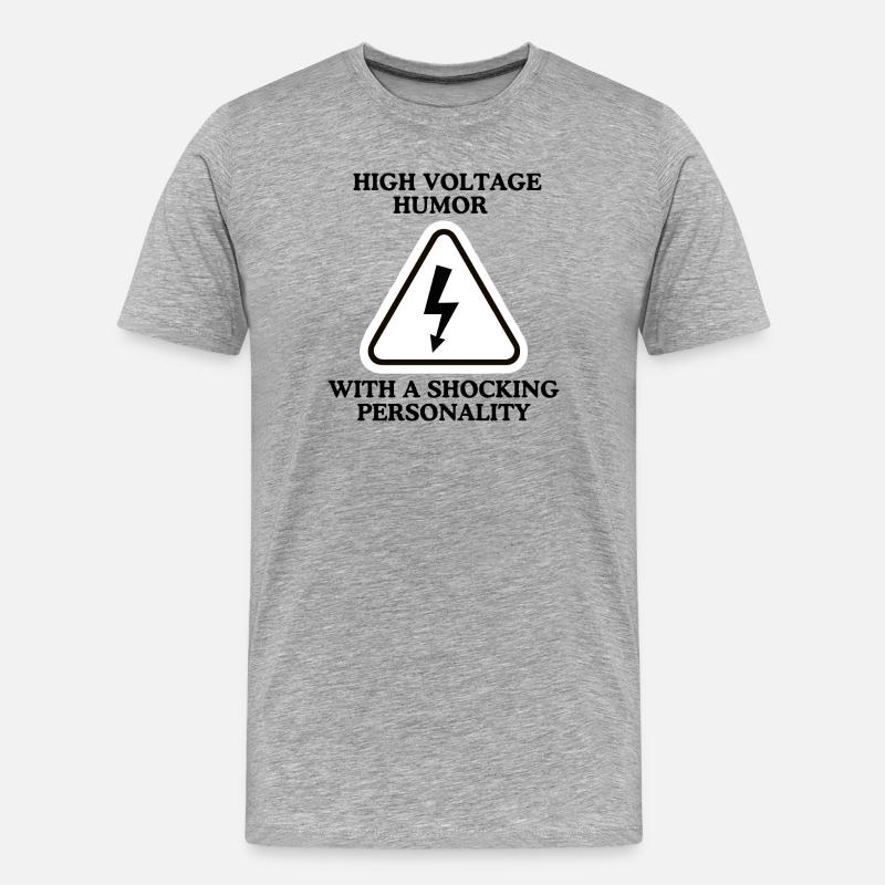 Blitzwarnung Dreieckszeichen - Männer Premium Bio T-Shirt - Grau meliert