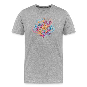 Colorful coral pattern - Men's Premium Organic T-Shirt - heather grey - Front - Damien (186cm)