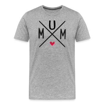 mum - Men's Premium Organic T-Shirt - heather grey - Front - Damien (186cm)