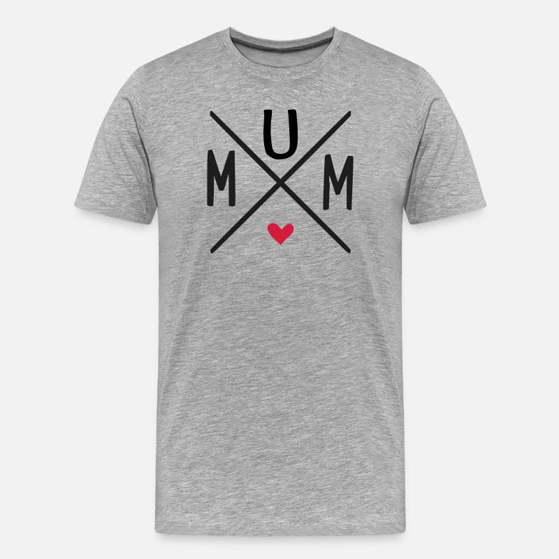Mum - Männer Premium Bio T-Shirt - Grau meliert