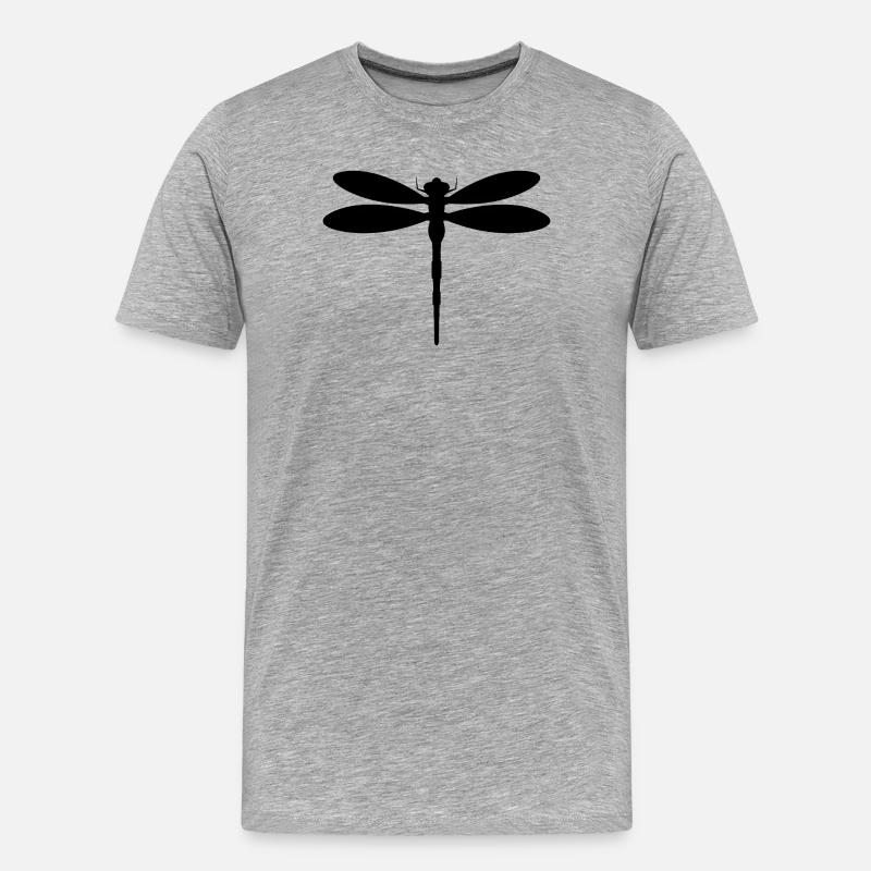 Libelle - Männer Premium Bio T-Shirt - Grau meliert