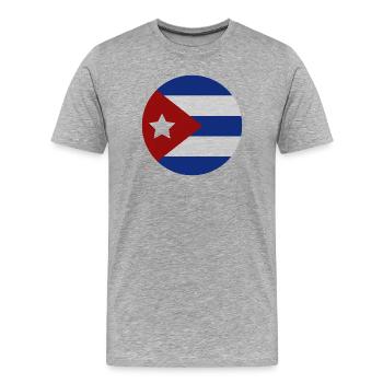 Kuba-Flagge - Männer Premium Bio T-Shirt - Grau meliert - Vorne - Damien (186cm)