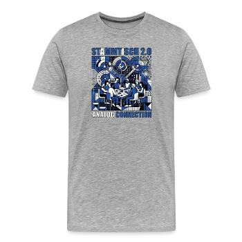 Stammtisch 2.0 - Männer Premium Bio T-Shirt - Grau meliert - Vorne - Damien (186cm)