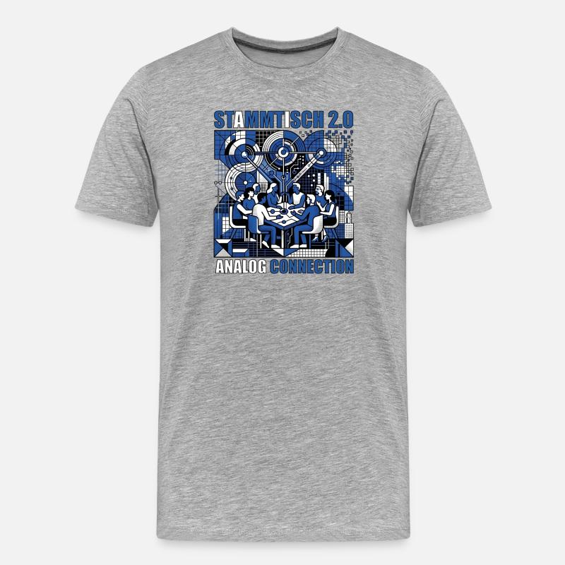 Stammtisch 2.0 - Männer Premium Bio T-Shirt - Grau meliert