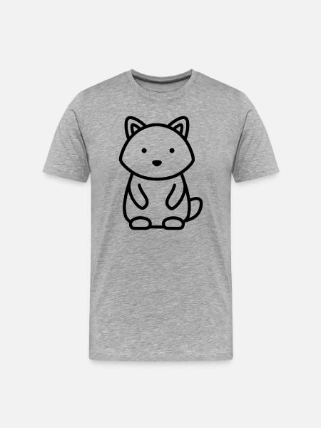 Waschbär - Männer Premium Bio T-Shirt - Grau meliert