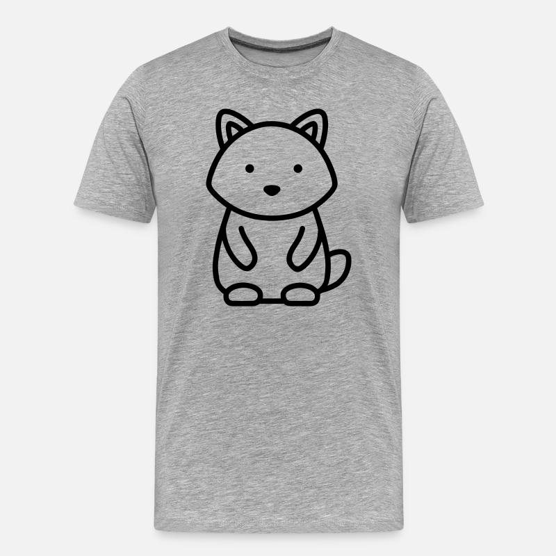 Waschbär - Männer Premium Bio T-Shirt - Grau meliert