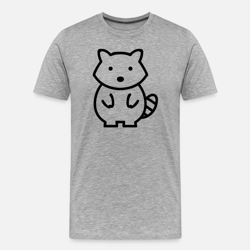 Waschbär - Männer Premium Bio T-Shirt - Grau meliert