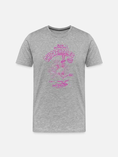 Purple Retro Spicy Chicken - Men's Premium Organic T-Shirt - heather grey