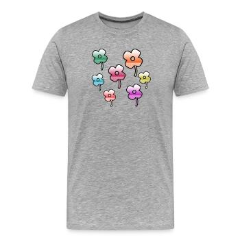 Blumen - Männer Premium Bio T-Shirt - Grau meliert - Vorne - Damien (186cm)