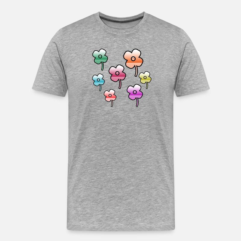 Blumen - Männer Premium Bio T-Shirt - Grau meliert