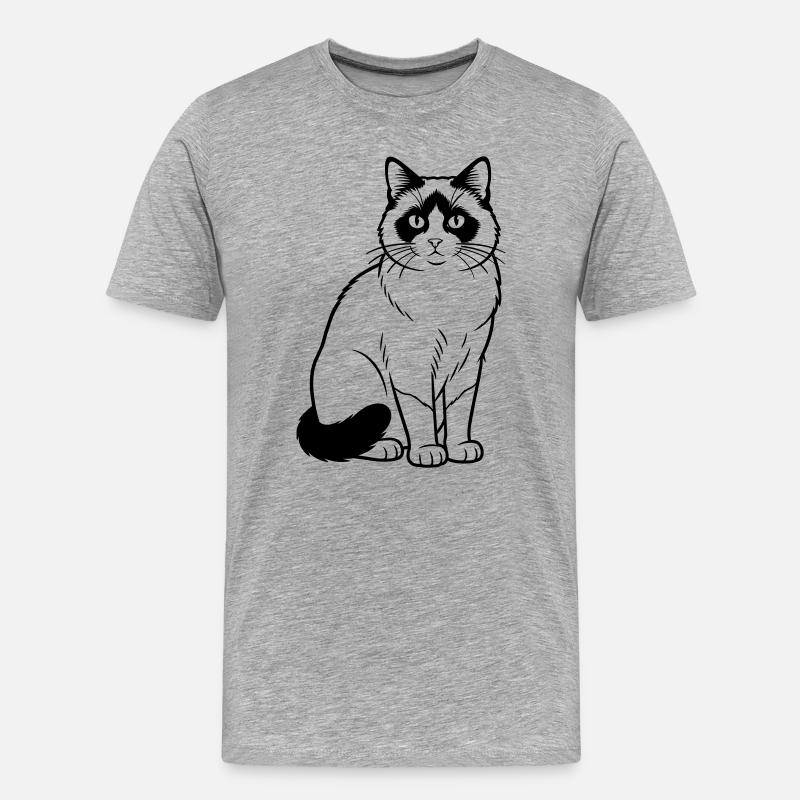 Schneeschuhkatze - Männer Premium Bio T-Shirt - Grau meliert