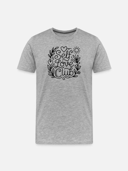 Selbstliebe - Männer Premium Bio T-Shirt - Grau meliert