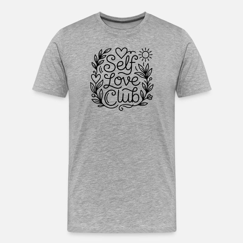 Selbstliebe - Männer Premium Bio T-Shirt - Grau meliert