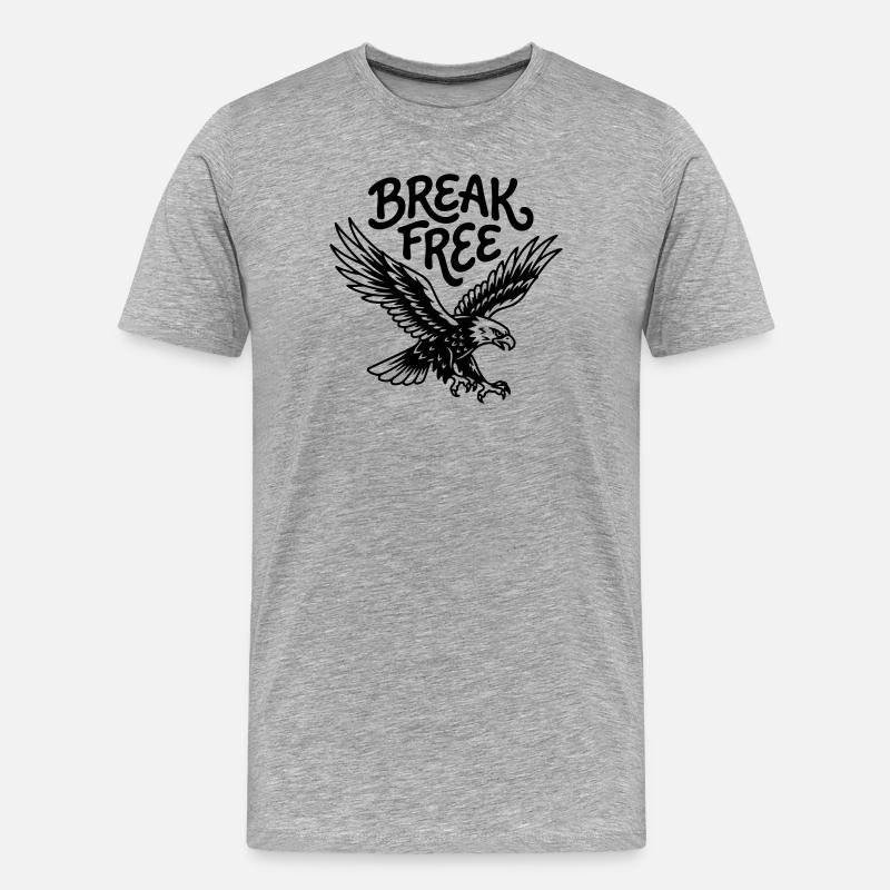 Freiheit - Männer Premium Bio T-Shirt - Grau meliert