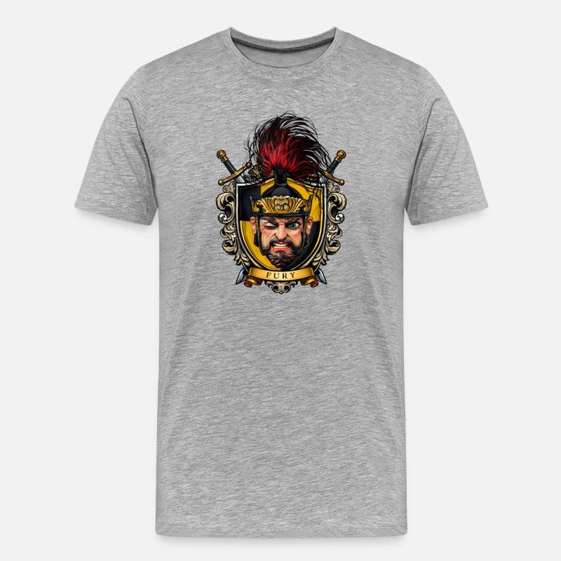Fury Shield Warrior Crest - Men's Premium Organic T-Shirt - heather grey