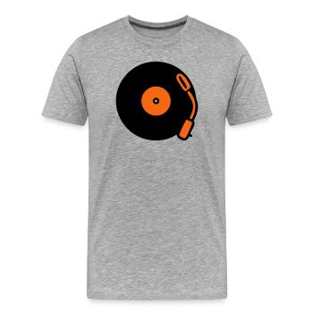 Disques vinyles vinyles vinyles - T-shirt bio Premium Homme - gris chiné - Devant - Damien (186cm)