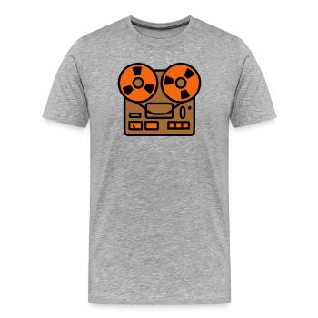 Audio Podcast Studio tape recorder - Men's Premium Organic T-Shirt - heather grey - Front - Damien (186cm)