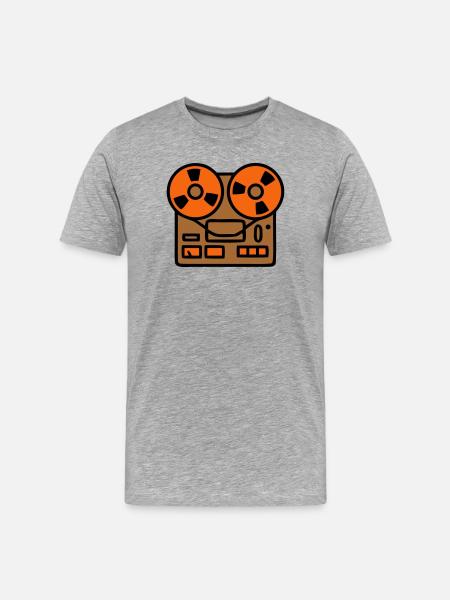 Tonbandgerät Audio Podcast Studio - Männer Premium Bio T-Shirt - Grau meliert