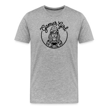 Gamer Girl - T-shirt bio Premium Homme - gris chiné - Devant - Damien (186cm)
